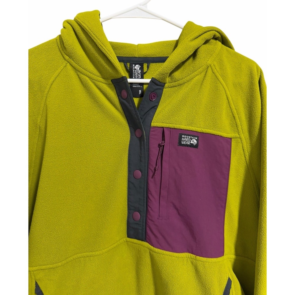 Mountain Hardwear Microchill Snap Neck Pullover Hoodie Green Women's Size Small - Picture 3 of 11